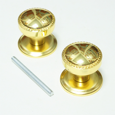 Ручка-кнопка дверная металлическая PВ золото